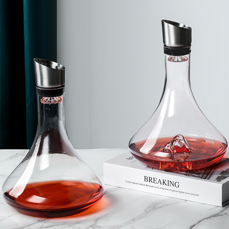 Decantador de vinho tinto de cristal estilo Snow Mountain