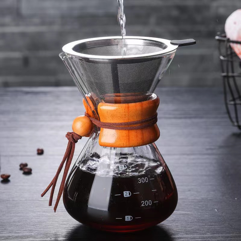 Vaso de café de vidro fabricado à mão 1