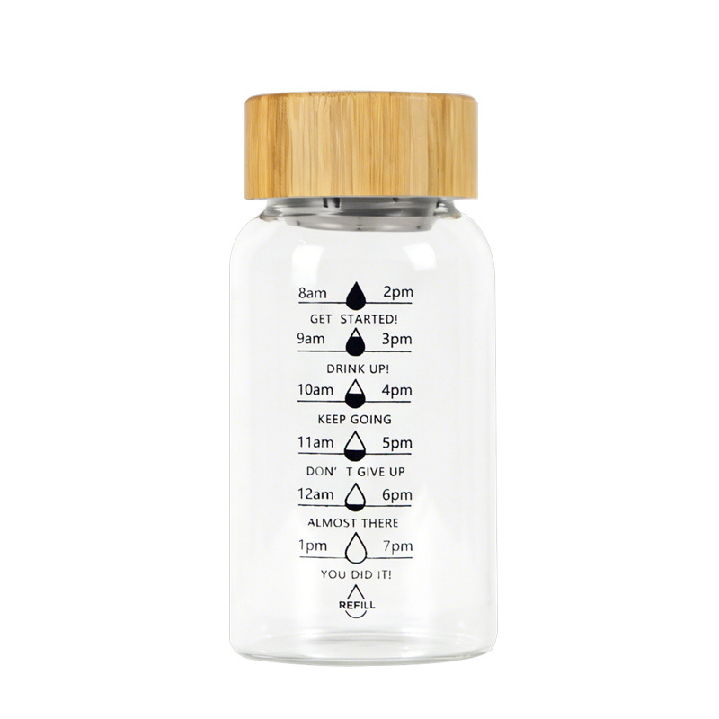 Copo de vidro com alto teor de borosilicato com marcações de tempo