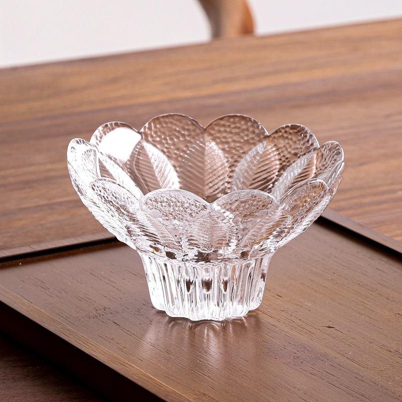 Tigela de salada de fruta de alívio de pétalas transparentes de alto valor