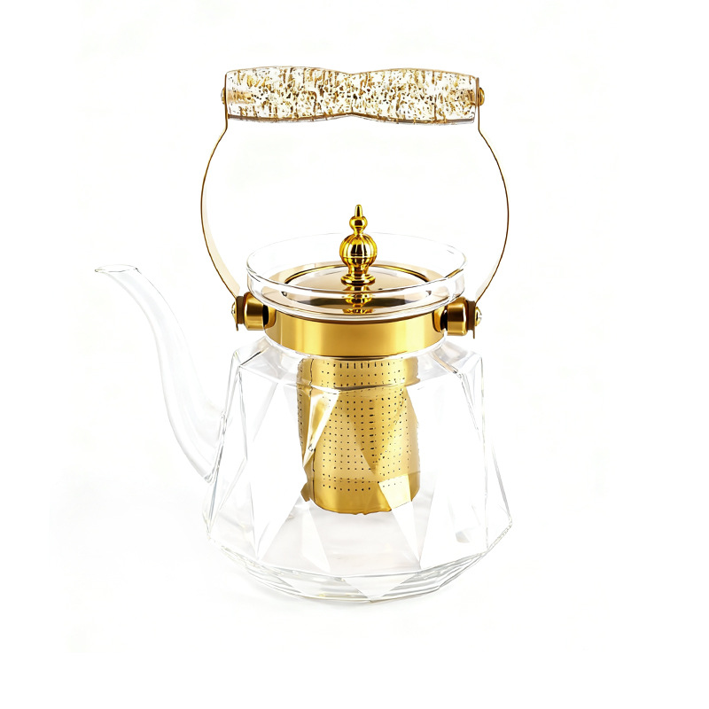 Bule doméstico com filtro de vidro com alto teor de borosilicato